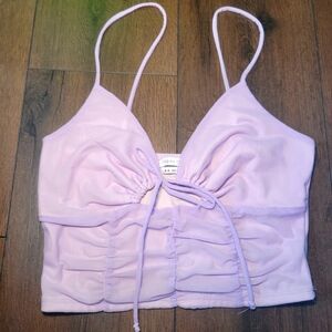 Urban Outfitters Light Purple‎ Mesh Cutout Crop Tank Top Women's Size Medium